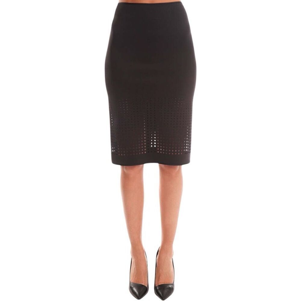 Clover Canyon Laser Skirt Size M Gray Neoprene Pencil Business Professional - Picture 3 of 13